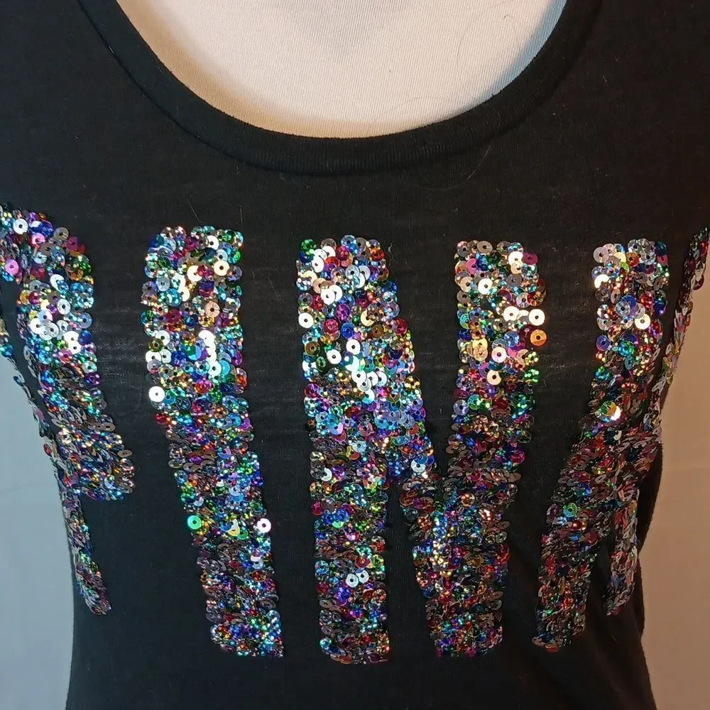 Pink Victoria Secret Sequined Tee - Picture 3 of 8